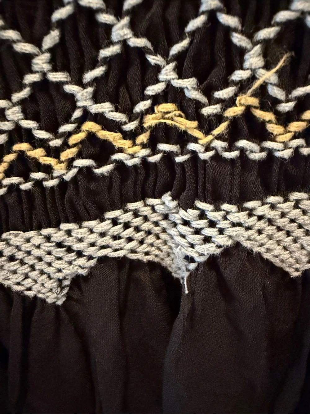 Free People Smocked Dress with Textured Stitching - a few imperfections, see pic